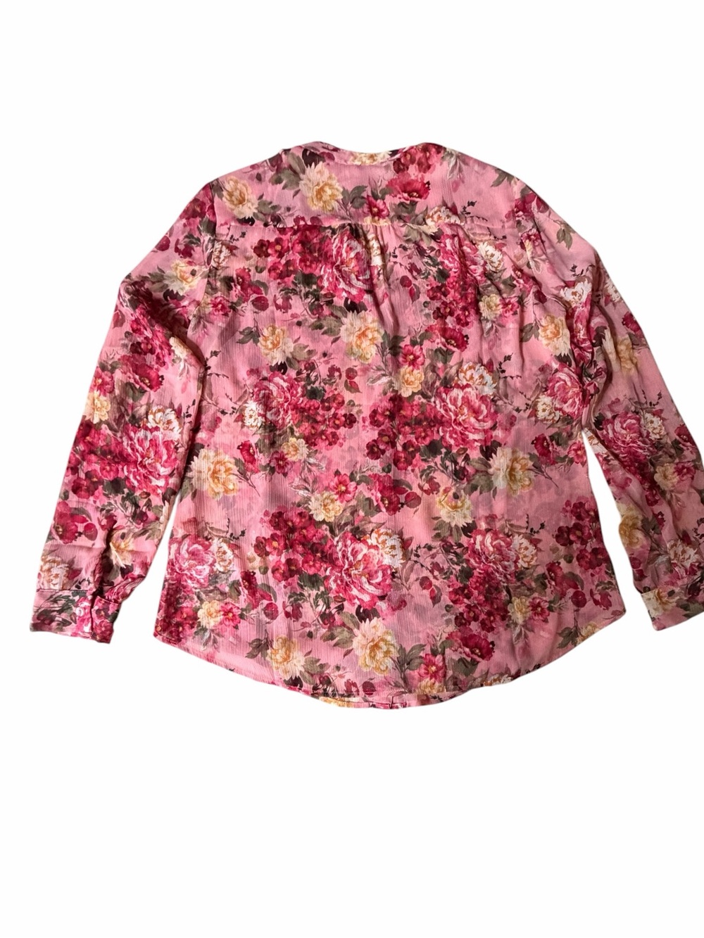 NEW Kut From the Kloth Jasmine Chiffon Blouse Floral Sheer Long Sleeved Shirt, L - Picture 3 of 12